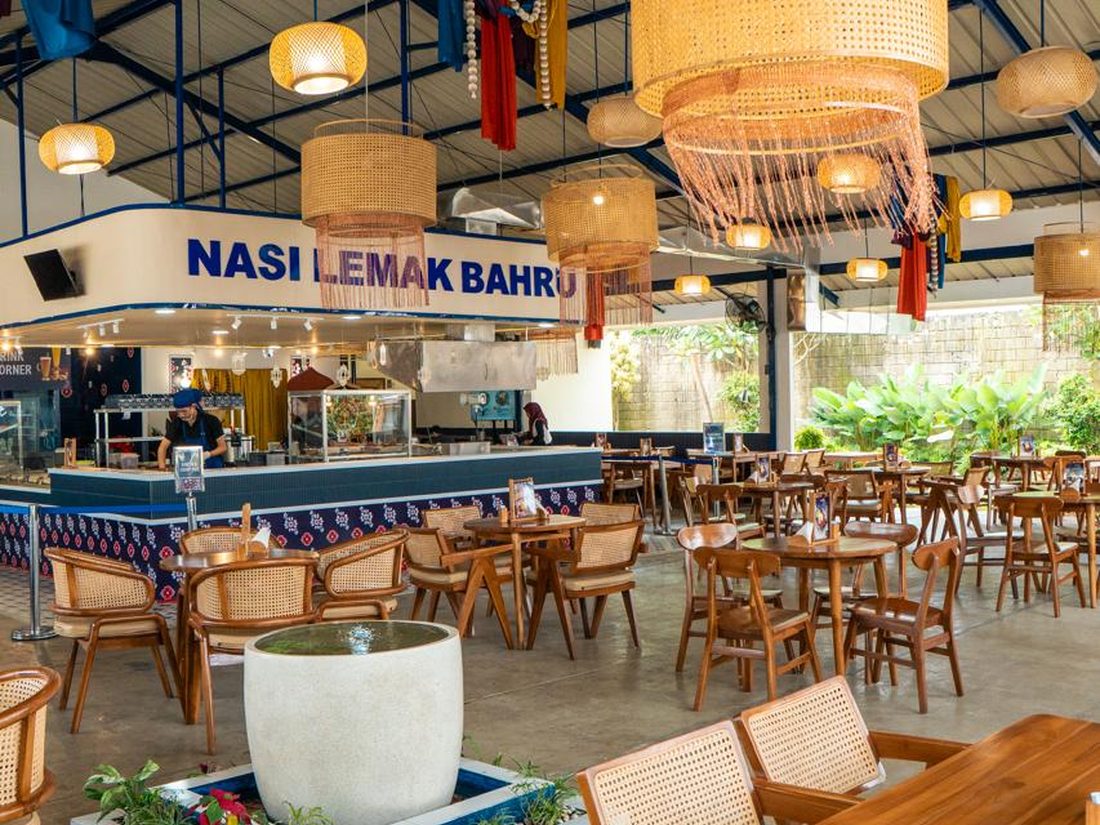 The counter and garden seating dressed for Eid